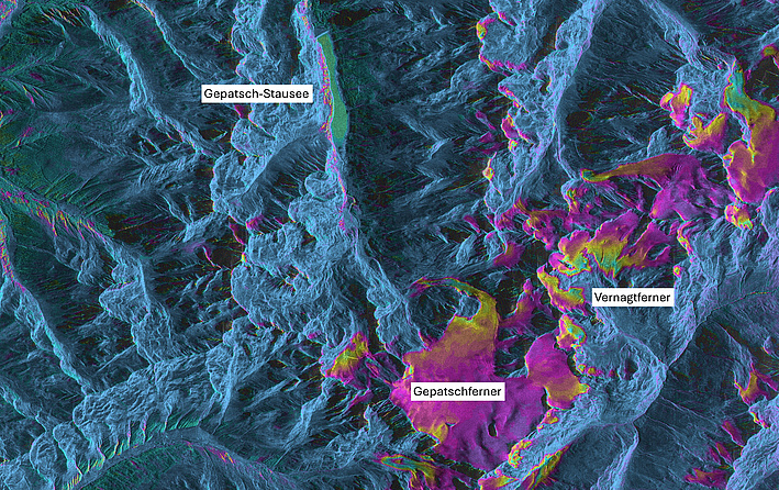 TanDEM-X-Interferogramm vom Vernagtferner