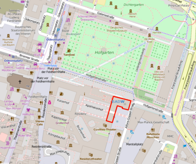 Lageplan der BAdW in München (Openstreetmap)